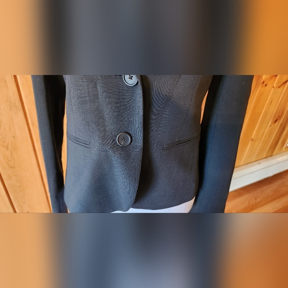 J. CREW Wool Blazer Size 0 Dark Gray Evergreen - Picture 5 of 9